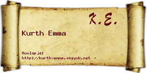 Kurth Emma névjegykártya